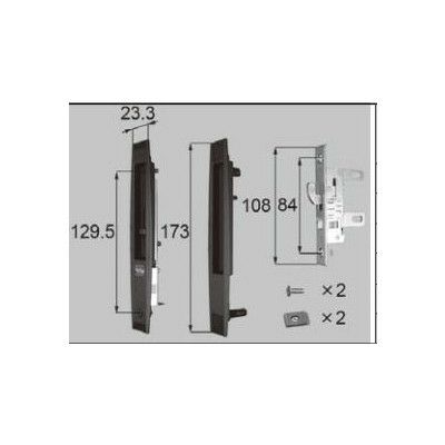 LIXIL/TOSTEM ドア引戸用部品 錠 玄関店舗勝手口引戸 引手錠：一番町引手内錠[L1Y55] [リクシル][トステム]