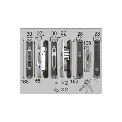 LIXIL/TOSTEM ドア引戸用部品 錠 玄関店舗勝手口引戸 引手錠：引手召合せ内外錠セット[L1Y42] [リクシル][トステム]