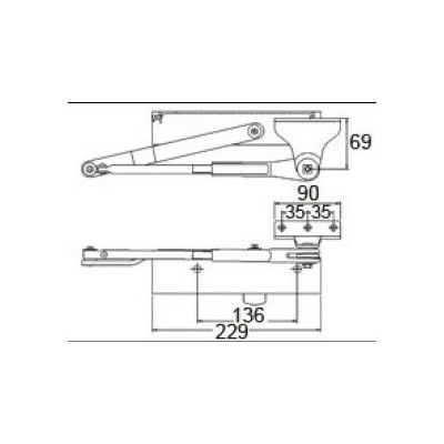LIXIL/TOSTEM ドア引戸用部品 ドアクローザ 玄関店舗勝手口テラスドア：ドアクローザ ベルエア2取替ランマ付枠用[DNXB202] [リクシル][トステム]