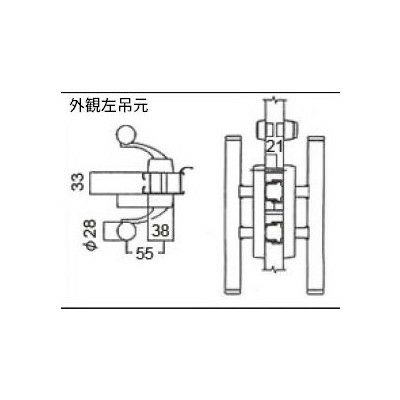 LIXIL/TOSTEM ドア引戸用部品 錠 玄関店舗勝手口テラスドア 把手：バーハンドルセット[DECZ001A] [リクシル][トステム] |  リフォームおたすけDIY