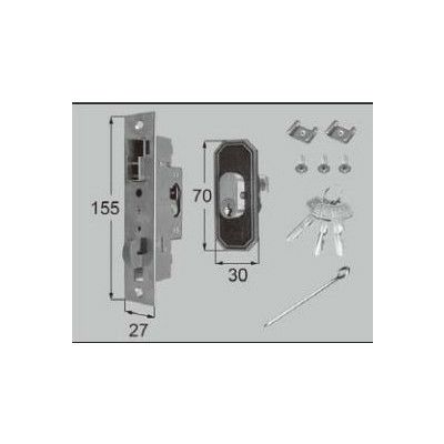 LIXIL/TOSTEM ドア引戸用部品 錠 玄関店舗勝手口引戸 引分け錠：内外錠(外障子用)[DDZZ111] [リクシル][トステム]