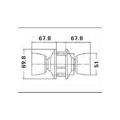 LIXIL/TOSTEM ドア引戸用部品 錠 玄関店舗勝手口テラスドア 把手：握り玉空錠A[DASZ012] [リクシル][トステム]