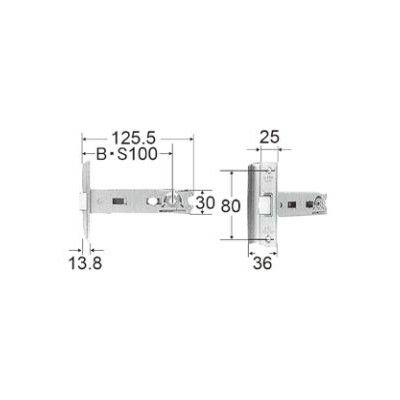 LIXIL/TOSTEM ドア引戸用部品 錠 玄関店舗勝手口テラスドア 箱錠：箱錠[D1Y90] [リクシル][トステム] 2枚目