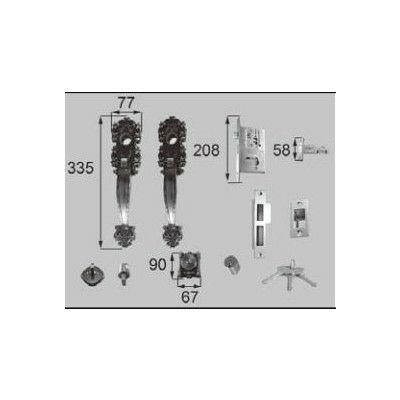 LIXIL/TOSTEM ドア引戸用部品 錠 玄関店舗勝手口テラスドア 把手：把手セット[AZWZ742] [リクシル][トステム]