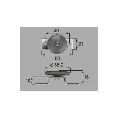 LIXIL/TOSTEM ドア引戸用部品 戸車 玄関・店舗・勝手口引戸：振れ止め車(2枚建)[FNMZ060] [リクシル][トステム]