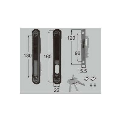 LIXIL/TOSTEM ドア引戸用部品 錠 玄関店舗勝手口引戸 片引き錠：内外錠[DDZZ117] [リクシル][トステム]