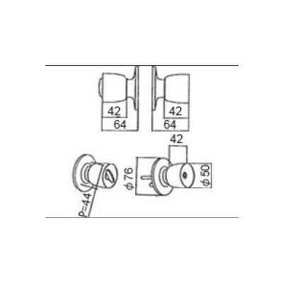 LIXIL/TOSTEM ドア引戸用部品 錠 玄関店舗勝手口テラスドア 把手：握り玉セット[DASZ001A] [リクシル][トステム]