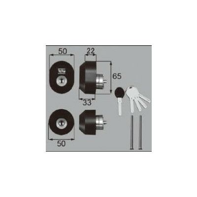 LIXIL/TOSTEM ドア引戸用部品 錠 玄関店舗勝手口テラスドア ロック：シリンダーセットWキー[D3XZ2001] [リクシル][トステム]