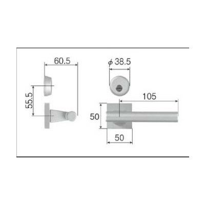 LIXIL/TOSTEM リビング建材用部品 ドア ハンドル：スタイルKタイプ把手シリンダー錠[MZTZTKC52] [リクシル][トステム]