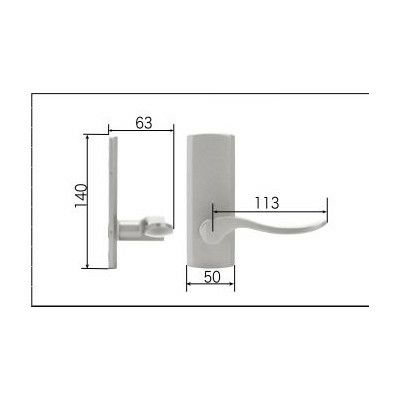 LIXIL/TOSTEM リビング建材用部品 ドア ハンドル：スタイルAタイプ把手空錠[MZTZTAS05] [リクシル][トステム] 2枚目