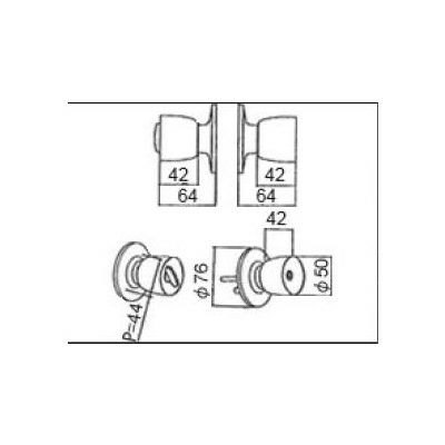 LIXIL/TOSTEM ドア引戸用部品 錠 玄関店舗勝手口テラスドア 把手：握り玉セット[DASZ002A] [リクシル][トステム]