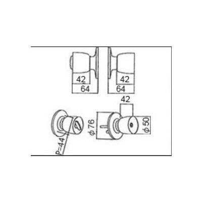 LIXIL/TOSTEM ドア引戸用部品 錠 玄関店舗勝手口テラスドア 把手：握り玉セット[DASZ002A] [リクシル][トステム]