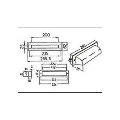 LIXIL/TOSTEM ドア引戸用部品 ポスト 玄関店舗勝手口テラスドア：ポストセット[D1Y93] [リクシル][トステム]