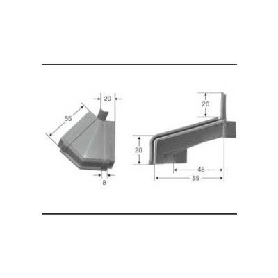 LIXIL/TOSTEM 窓サッシ用部品 気密材・パッキン 装飾窓：水切りコーナーキャップ55mm135度[AGCB011] [リクシル][トステム]