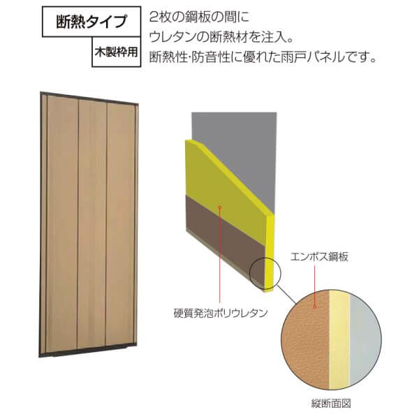 取替雨戸パネル 木製枠用 断熱タイプ(1枚) W515～990×H901～1200mm LIXIL/TOSTEM リクシル トステム 断熱雨戸 サッシ雨戸取り替え交換 リフォーム DIY 3枚目
