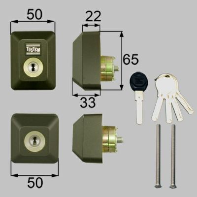 LIXIL/TOSTEM製玄関ドア用ドア錠セット（ユーシン Wシリンダー）長方形 D5GZ2004【リクシル】【トステム】 2枚目