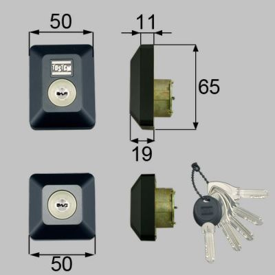LIXIL/TOSTEM製玄関ドア用ドア錠セット（MIWA DNシリンダー）長方形 D5GZ3003【リクシル】【トステム】