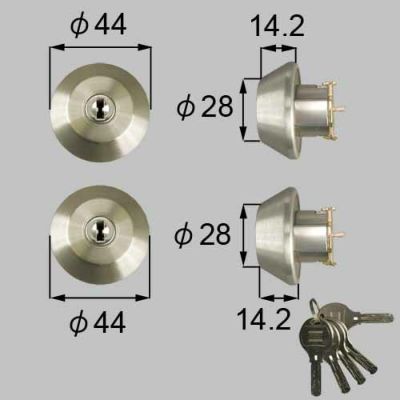 LIXIL/TOSTEM製玄関ドア用ドア錠セット（ユーシン WＮシリンダー） DDZZ4022【リクシル】【トステム】