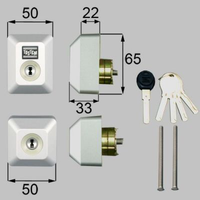 LIXIL/TOSTEM製玄関ドア用ドア錠セット（ユーシン Wシリンダー）長方形 D5GZ2002【リクシル】【トステム】