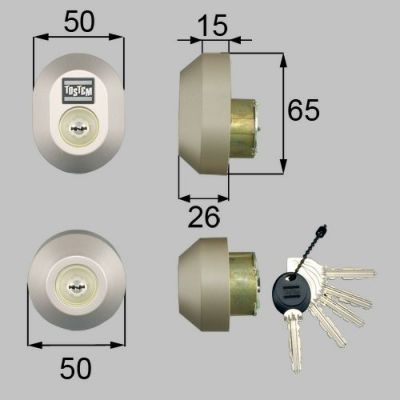 LIXIL/TOSTEM製玄関ドア用ドア錠セット（MIWA URシリンダー）楕円 DRZZ1004【リクシル】【トステム】