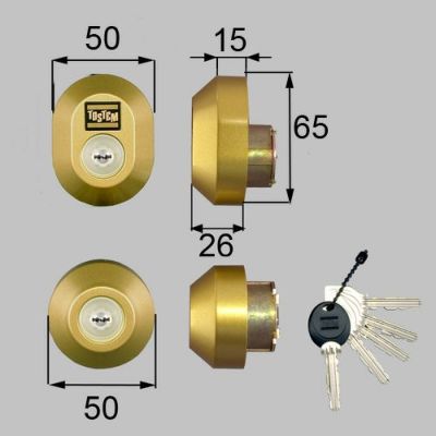 LIXIL/TOSTEM製玄関ドア用ドア錠セット（MIWA URシリンダー）楕円 DRZZ1003【リクシル】【トステム】