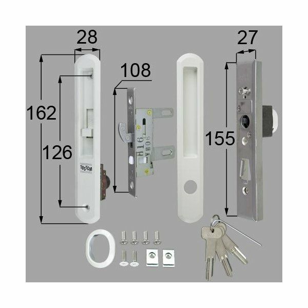 LIXIL/TOSTEM製玄関引戸用引手・引手錠 引手内外錠・召合せ外錠セット L1Y48【リクシル】【トステム】