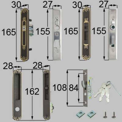 LIXIL/TOSTEM製玄関引戸用召合錠・内錠 引手・召合せ内外錠セット L1Y43【リクシル】【トステム】 | リフォームおたすけDIY