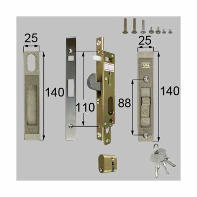 LIXIL/TOSTEM製勝手口引戸用引手錠 勝手口引戸用ロックセット DQAZ900【リクシル】【トステム】