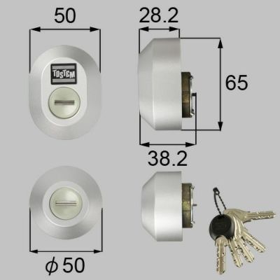 LIXIL/TOSTEM製玄関ドア用ドア錠セット（MIWA DNシリンダー） Z-1A4-DDTC【リクシル】【トステム】 | リフォームおたすけDIY