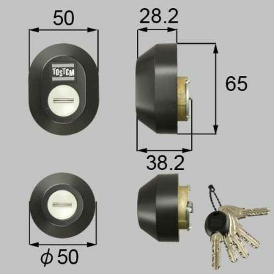 LIXIL/TOSTEM製玄関ドア用ドア錠セット（MIWA DNシリンダー） Z-1A3-DDTC【リクシル】【トステム】