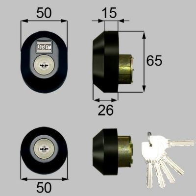 LIXIL/TOSTEM製玄関ドア用ドア錠セット（MIWA URシリンダー）楕円 D3XZ1901【リクシル】【トステム】