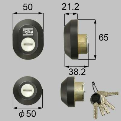 LIXIL/TOSTEM製玄関ドア用ドア錠セット（MIWA DNシリンダー） Z-1A3-DCTC【リクシル】【トステム】