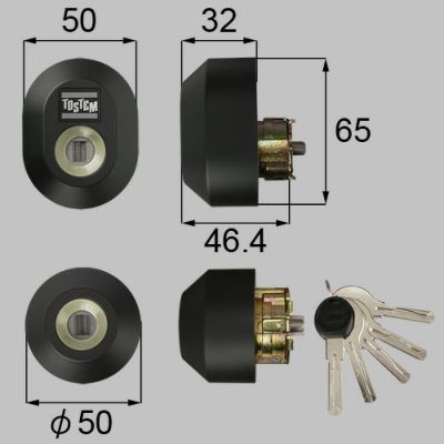 LIXIL/TOSTEM製玄関ドア用ドア錠セット（ユーシン Wシリンダー