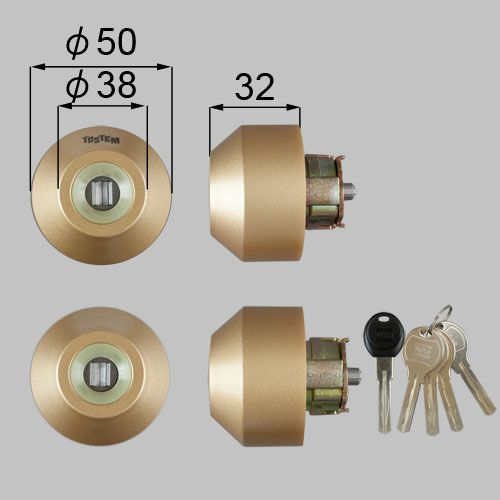 LIXIL/TOSTEM製玄関ドア用ドア錠セット（ユーシン WＸシリンダー） Z-2A2-DHYD【リクシル】【トステム】 2枚目