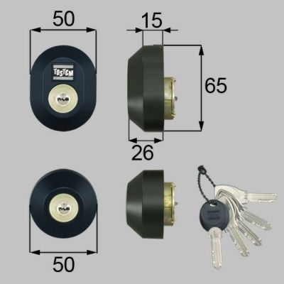 LIXIL/TOSTEM製玄関ドア用ドア錠セット（MIWA DNシリンダー）楕円 DDZZ3017【リクシル】【トステム】 2枚目