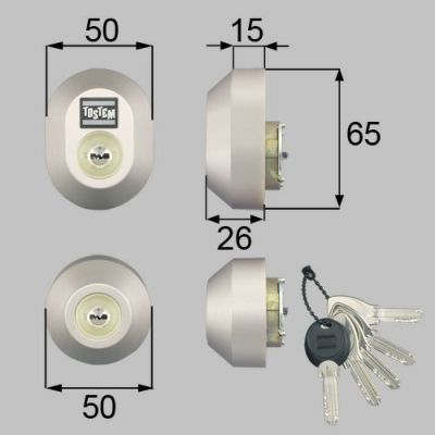 LIXIL/TOSTEM製玄関ドア用ドア錠セット（MIWA DNシリンダー）楕円 DDZZ3004【リクシル】【トステム】