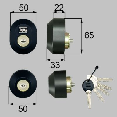 LIXIL/TOSTEM製玄関ドア用ドア錠セット（MIWA URシリンダー）楕円 DDZZ1017【リクシル】【トステム】