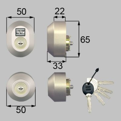 LIXIL/TOSTEM製玄関ドア用ドア錠セット（MIWA URシリンダー）楕円 DDZZ1004【リクシル】【トステム】