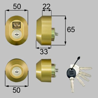 LIXIL/TOSTEM製玄関ドア用ドア錠セット（MIWA URシリンダー）楕円 DDZZ1003【リクシル】【トステム】