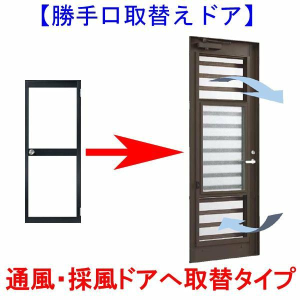 勝手口取替ドア 通風・採風ドア ライトドア 旧ベルエア オーダーサイズDW448-848×DH1801-2000 ドア本体のみ取替用 単板ガラス  LIXIL/リクシル製【smtb-k】【kb】【取替ドア】【勝手口】【採風】【通風】